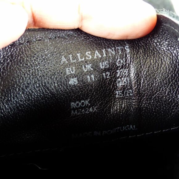 All Saints Chelsea Boots Men 12 US 45 Black Rook Suede Leather Pull On Rock - Picture 12 of 12